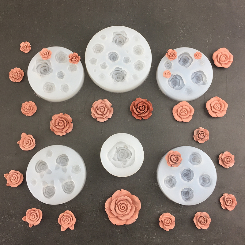 Eco Soap - バラの形をした3Dシリコン型,葉,フォンダン,チョコレート型,キャンドル,石鹸型,ケーキデコレーションツール,ベーキングアクセサリー