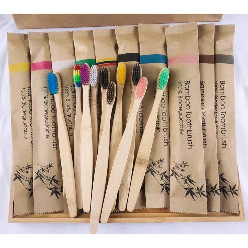 Bamboo Toothbrush - 5-30 個竹歯ブラシ柔らかい毛歯ブラシ環境に優しい生分解性木製ハンドル歯ホワイトニングブラシ
