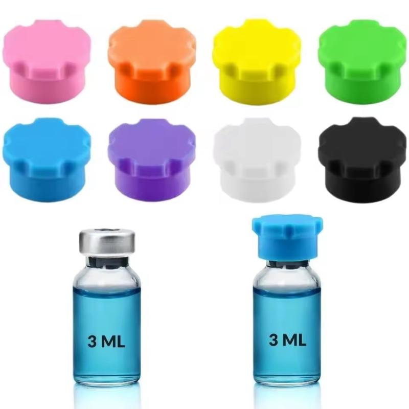 Reusable Bottle - 再利用可能な滑り止めガラスバイアル用シリコンキャップ、漏れ防止、食品グレード：インスリンボトル8個入り、糖尿病患者向け、家庭用、旅行用