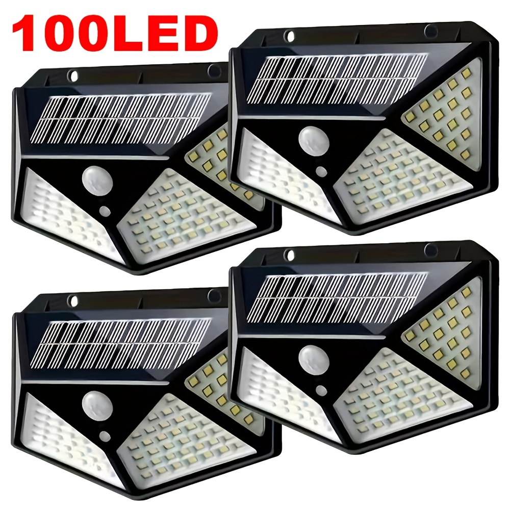 Solar Garden Light - 100LED屋外ソーラーガーデンライト、屋外モーションセンサーライト、防水ソーラーウォールランプ（庭、フェンス、庭園、通路、階段用）