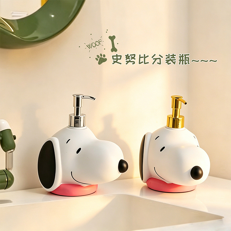 Eco Soap - カワイイカートゥーンスヌーピーソープディスペンサーボトル、家庭用バスルーム、シャワージェルディスペンサー、デスクトップデコレーション、誕生日プレゼント