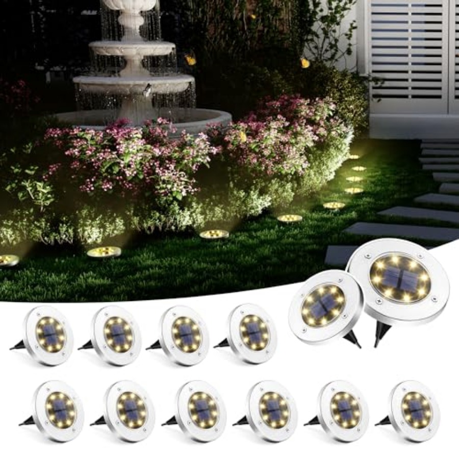 Solar Garden Light - ソーラーグラウンドライト ソーラーライト 屋外防水 8 LED ソーラー式景観照明