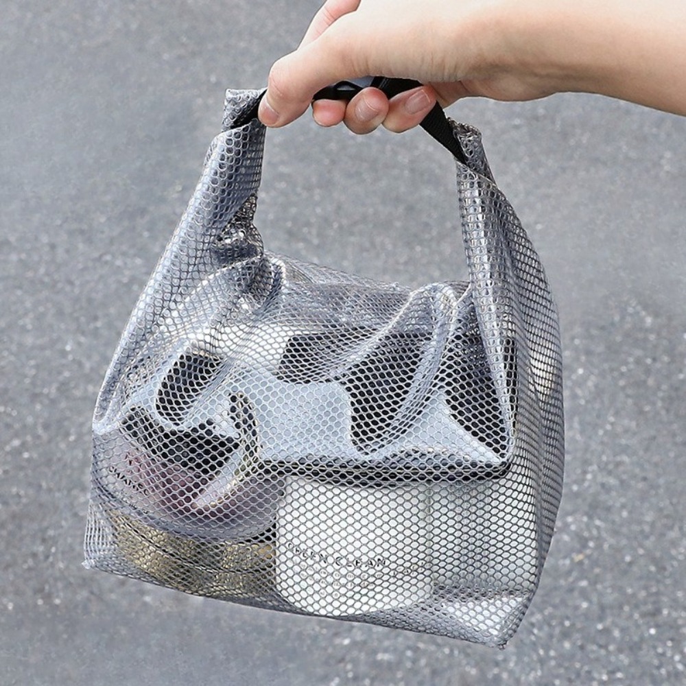 Reusable Bag - 防水収納バッグ、フィットネスウェア、水泳用バスルーム用品、大容量巾着袋、アウトドア用トイレタリーバッグ