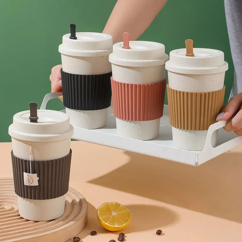 450 ミリリットルコーヒーカップ蓋付き小麦ストロー再利用可 - Reusable Straw のレビューと価格
