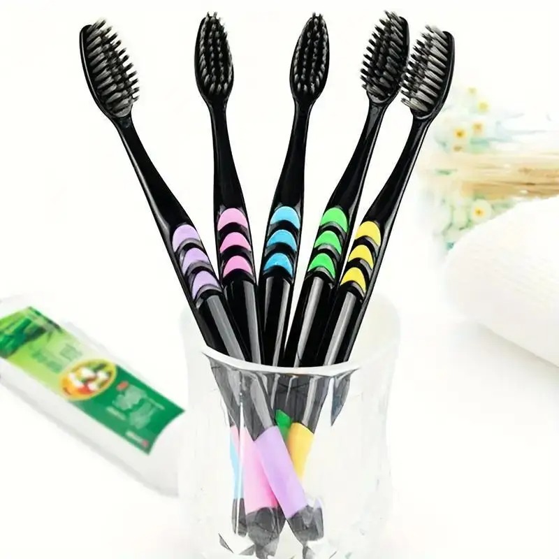 10 個竹炭超ソフトナノ歯ブラシ大人用フルヘッド口腔ケア歯ク - Bamboo Toothbrush のレビューと価格