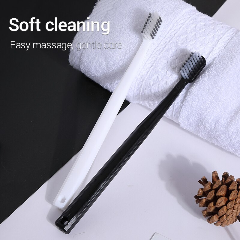 10個竹炭ブラシシルクソフト毛歯ブラシ,黒と白の男性と女性の - Bamboo Toothbrush のレビューと価格