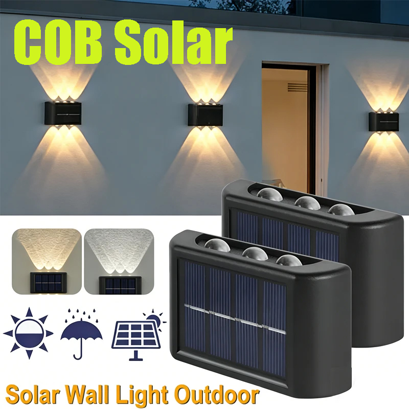 COB ソーラーウォールランプ屋外防水ソーラーライト上下凸レ - Solar Garden Light のレビューと価格