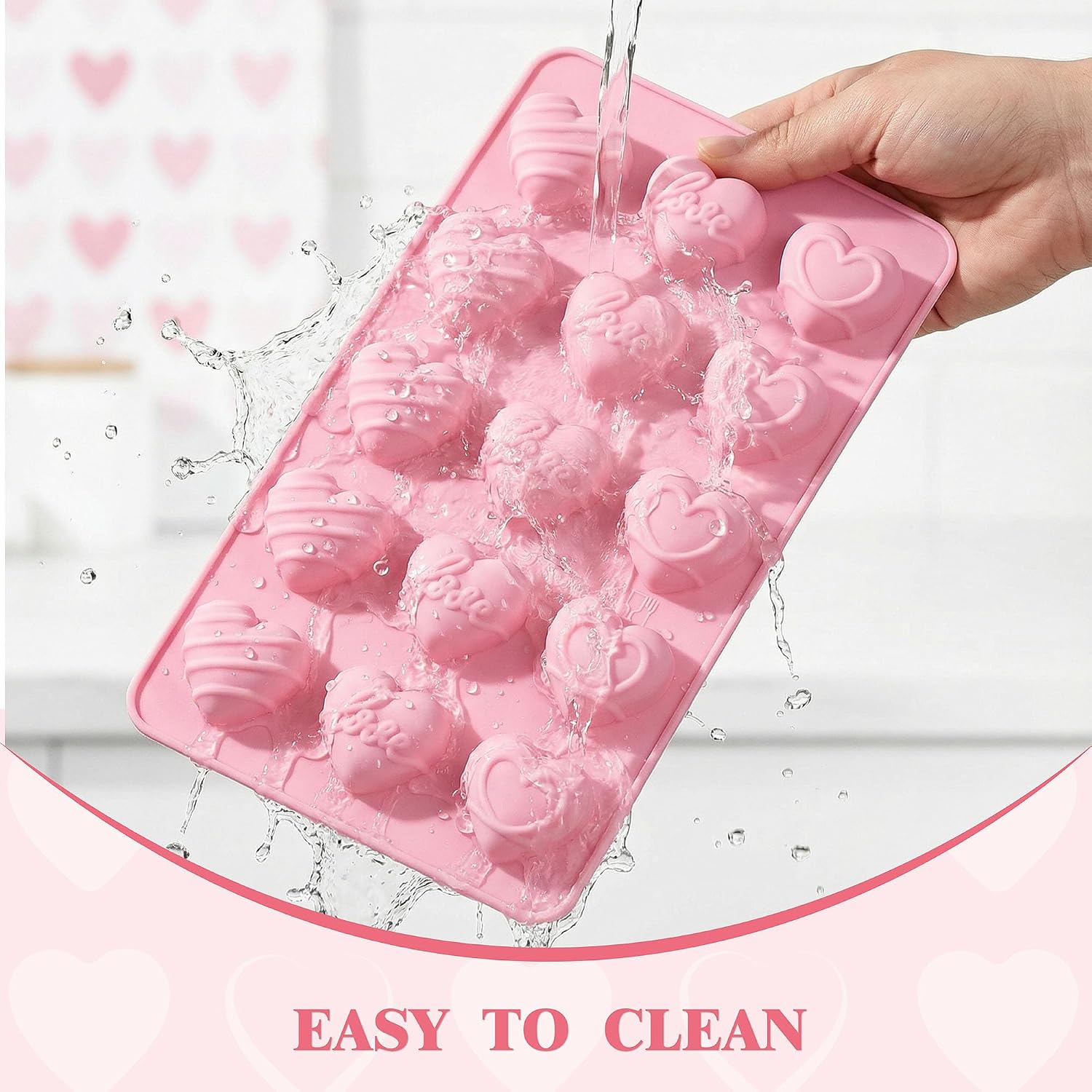 ハート型シリコンモールド、ハート型チョコレートモールド15個 - Eco Soap のレビューと価格