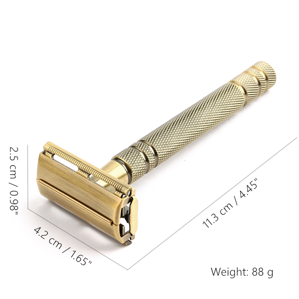 YINTAL 真鍮安全カミソリ 男性用、両刃ひげと口ひげシェ - Safety Razor Handle のレビューと価格