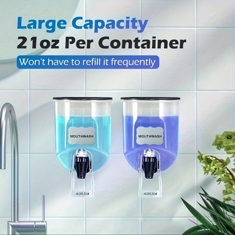 2個入り 600ml マウスウォッシュディスペンサー 浴室用 - Reusable Bottle のレビューと価格