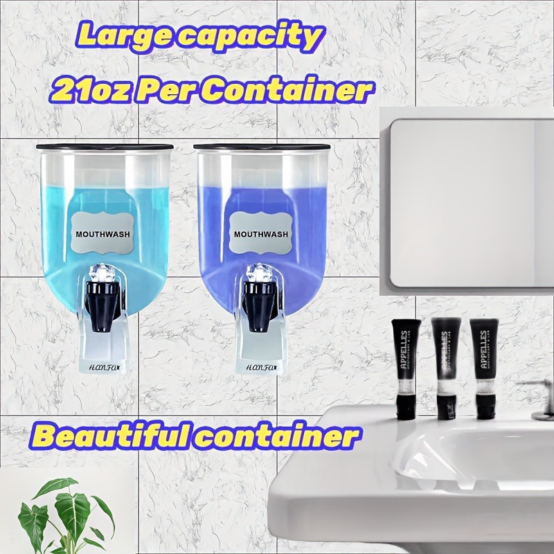 2個入り 600ml マウスウォッシュディスペンサー 浴室用 - Reusable Bottle のレビューと価格