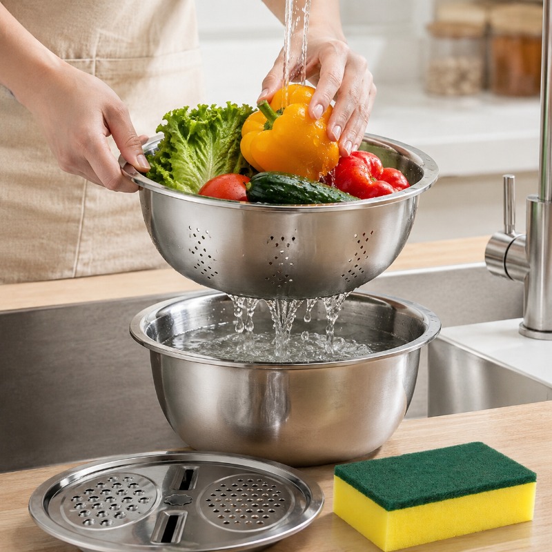 4個 スポンジ ステンレス製 スライサー ポテトスライサー  - Eco Sponge のレビューと価格