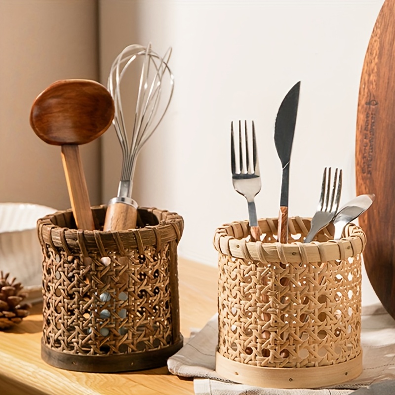 カトラリースタンド1個 - 多機能スプーンと箸の収納ボックス - Bamboo Cutlery のレビューと価格