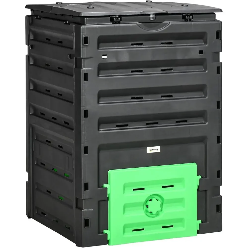 80個の通気孔と2つのスライドドアを備えた、120ガロンの大 - Compost Bin のレビューと価格