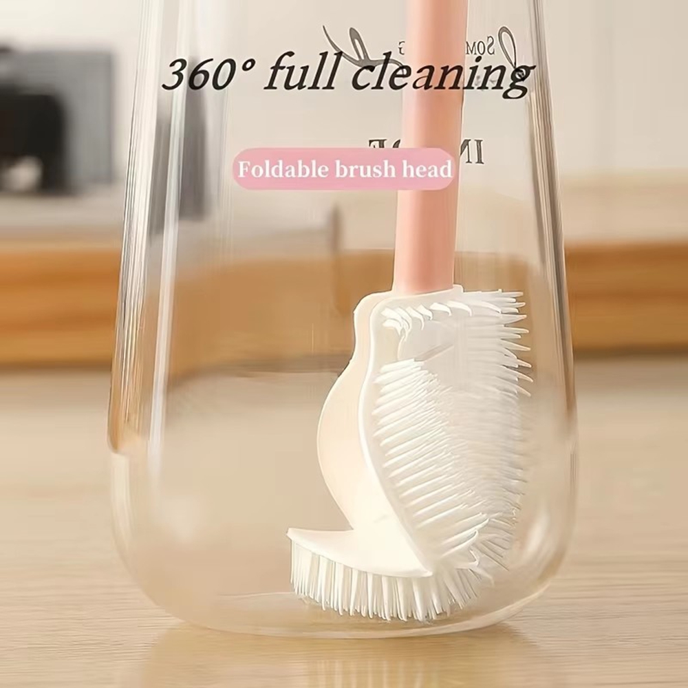 折りたたみ式360度総合洗浄シリコンブラシ、哺乳瓶ブラシ付き - Reusable Bottle のレビューと価格
