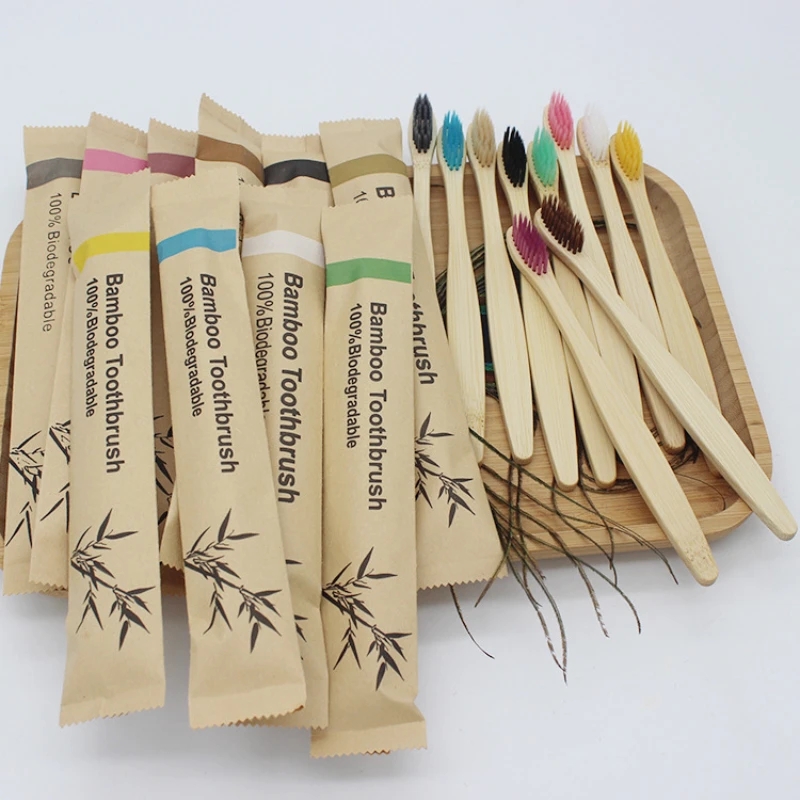 環境にやさしい再利用可能な竹歯ブラシ、大人の木製の柔らかい歯 - Bamboo Toothbrush のレビューと価格