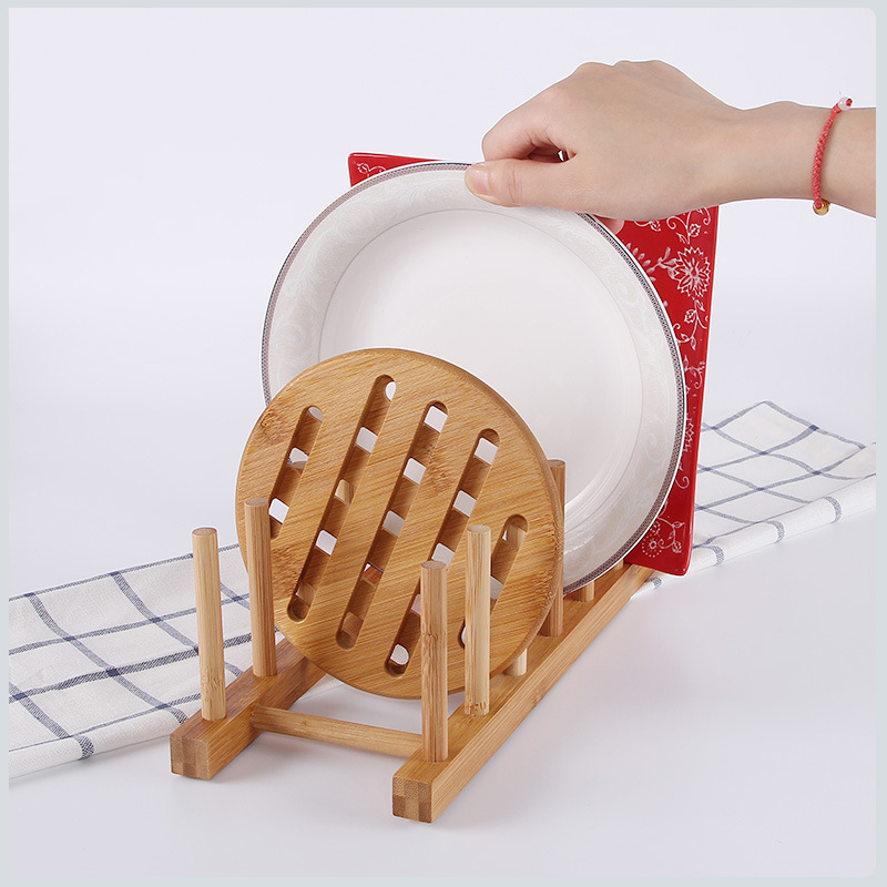 キッチン水切りラック皿ポット蓋竹ラック食器プレート乾燥水切り - Bamboo Cutlery のレビューと価格