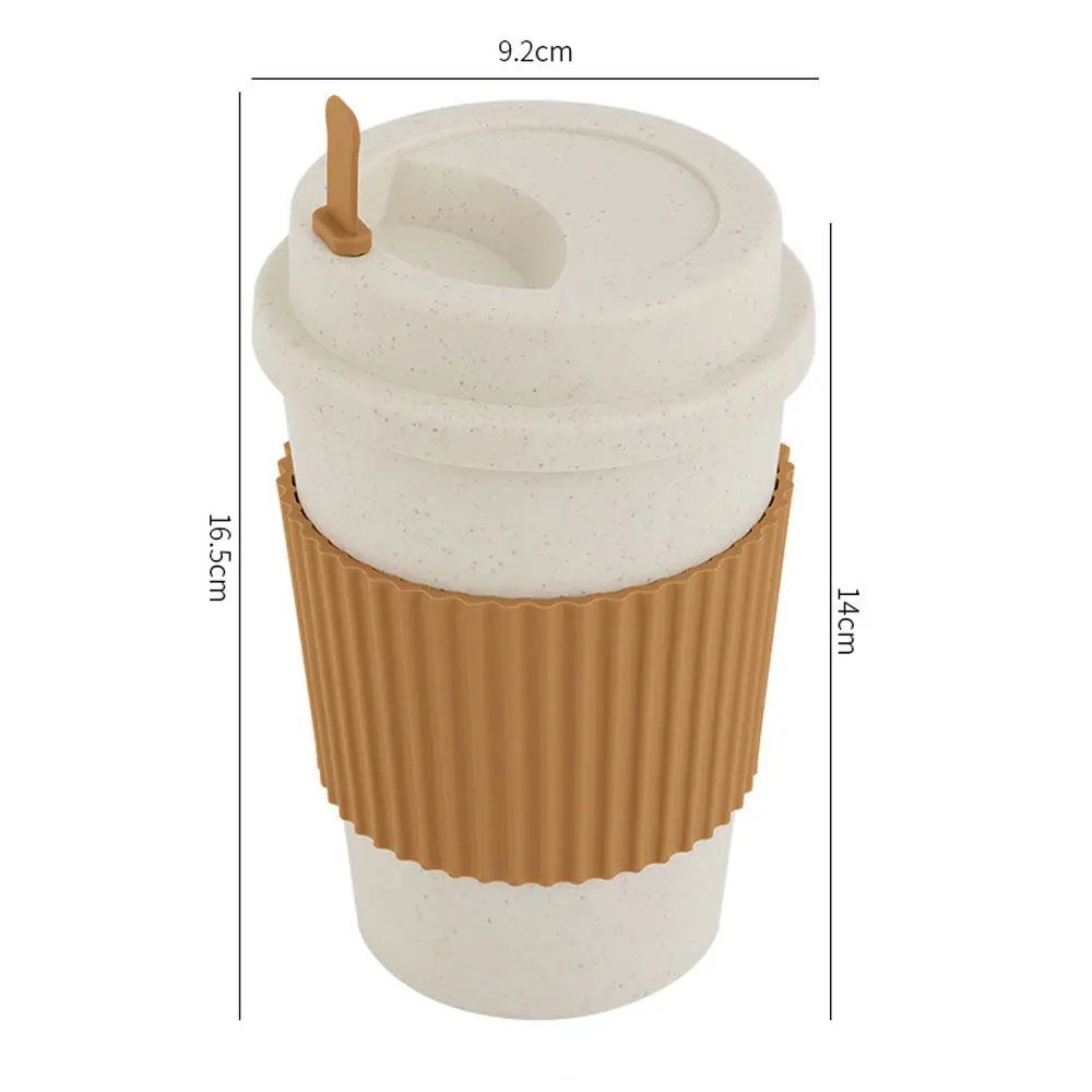 450 ミリリットルコーヒーカップ蓋付き小麦ストロー再利用可 - Reusable Straw のレビューと価格