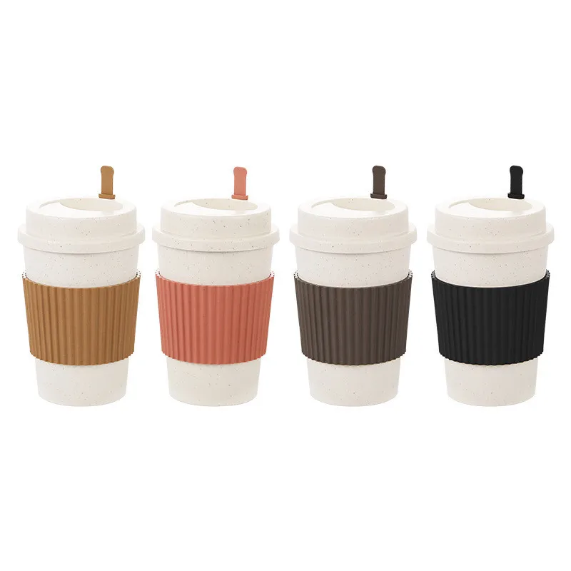 450 ミリリットルコーヒーカップ蓋付き小麦ストロー再利用可 - Reusable Straw のレビューと価格