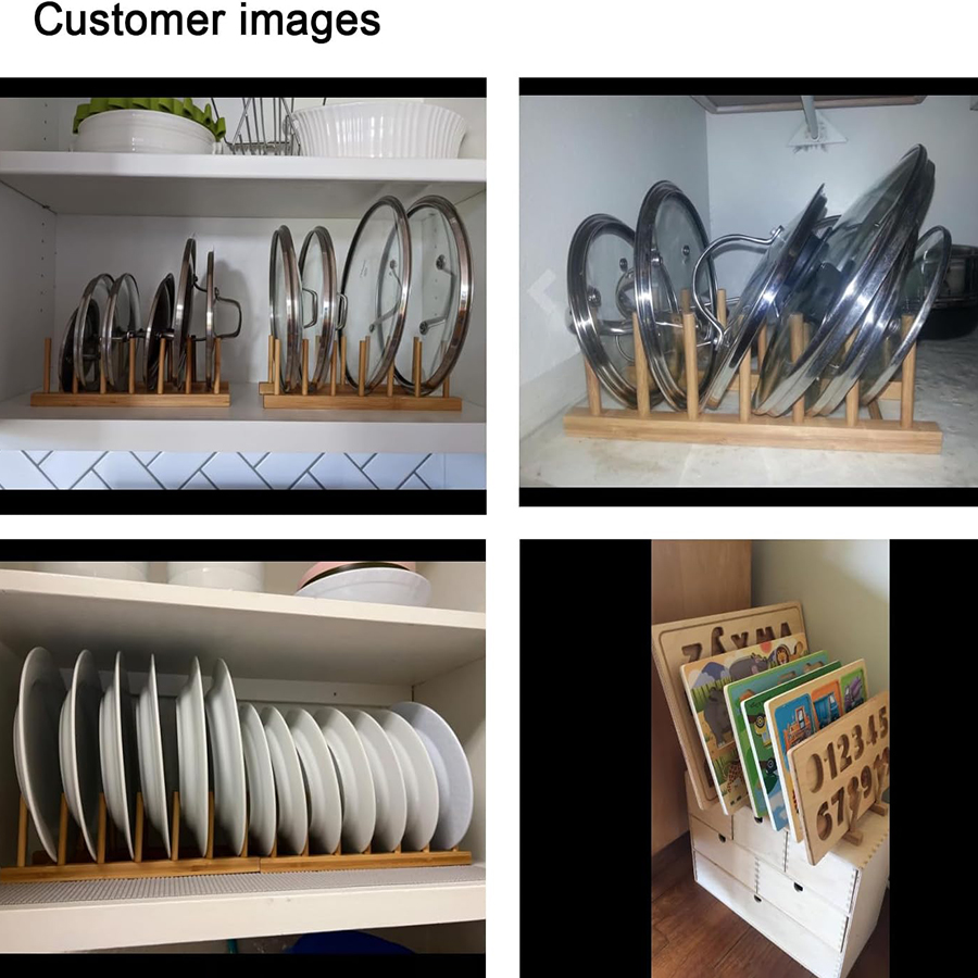 1 個/2 個竹ディッシュラック、プレートホルダー、収納ラッ - Bamboo Cutlery のレビューと価格