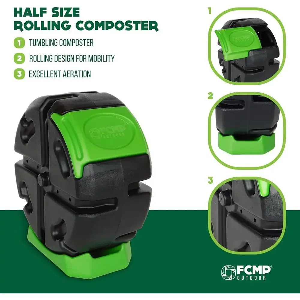 屋外用、単室式、回転式ガーデンコンポストボックス - 19ガ - Compost Bin のレビューと価格