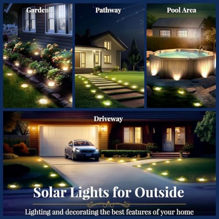 ソーラーグラウンドライト ソーラーライト 屋外防水 8 LE - Solar Garden Light のレビューと価格