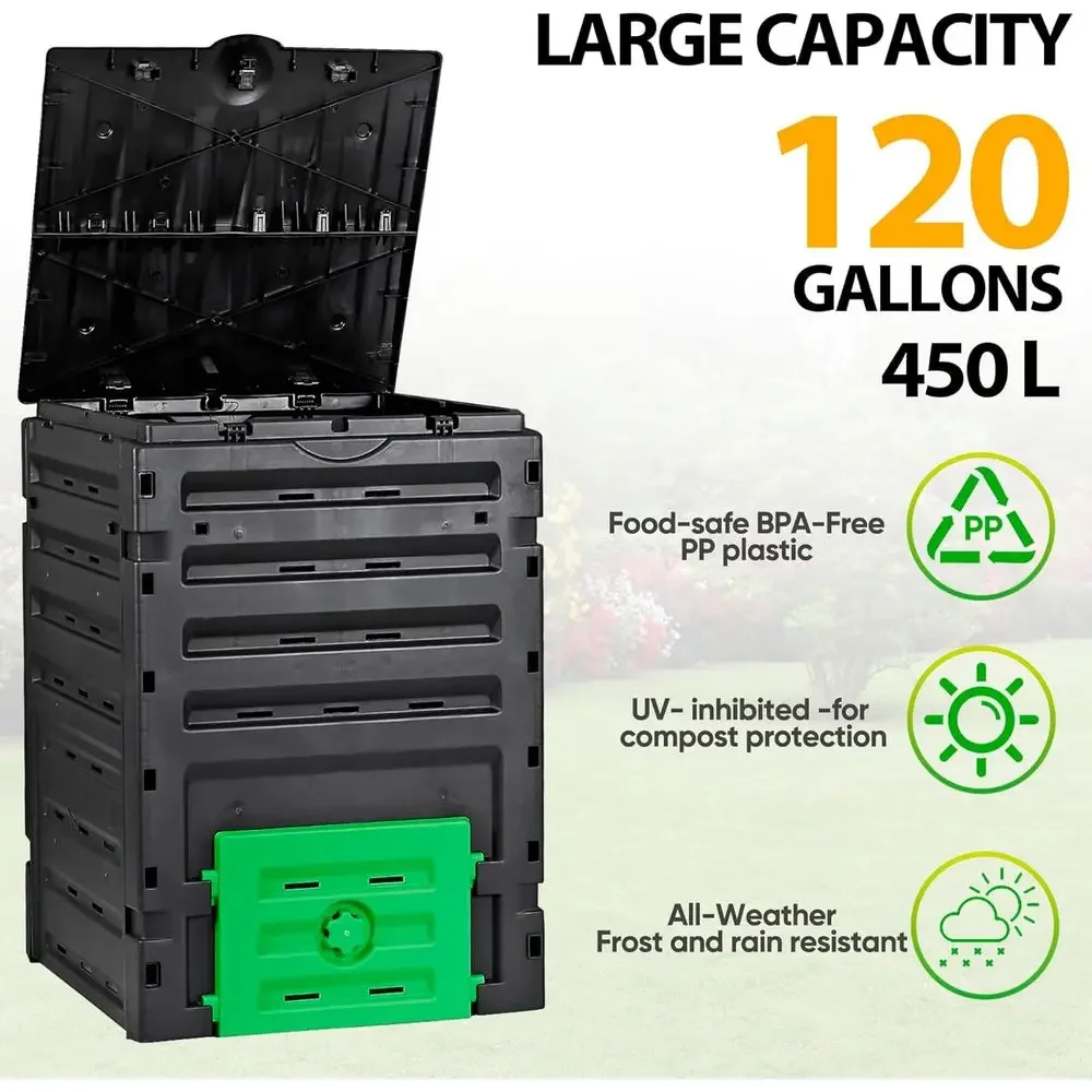 120ガロン容量のガーデンコンポストビン - 簡単組み立て、 - Compost Bin のレビューと価格